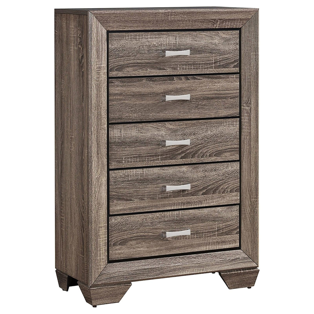 Kauffman Washed Taupe 5-Drawer Chest - 204195 - Bien Home Furniture &amp; Electronics
