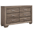 Kauffman Washed Taupe 6-Drawer Dresser - 204193 - Bien Home Furniture & Electronics