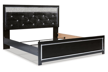 Kaydell Black King Upholstered Panel Bed - SET | B1420-158 | B1420-56 | B1420-97 - Bien Home Furniture &amp; Electronics
