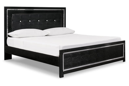 Kaydell Black King Upholstered Panel Bed - SET | B1420-56 | B1420-58 | B1420-95 | B100-14 - Bien Home Furniture &amp; Electronics