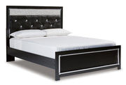 Kaydell Black King Upholstered Panel Platform Bed - SET | B100-14 | B1420-158 | B1420-56 | B1420-95 - Bien Home Furniture & Electronics