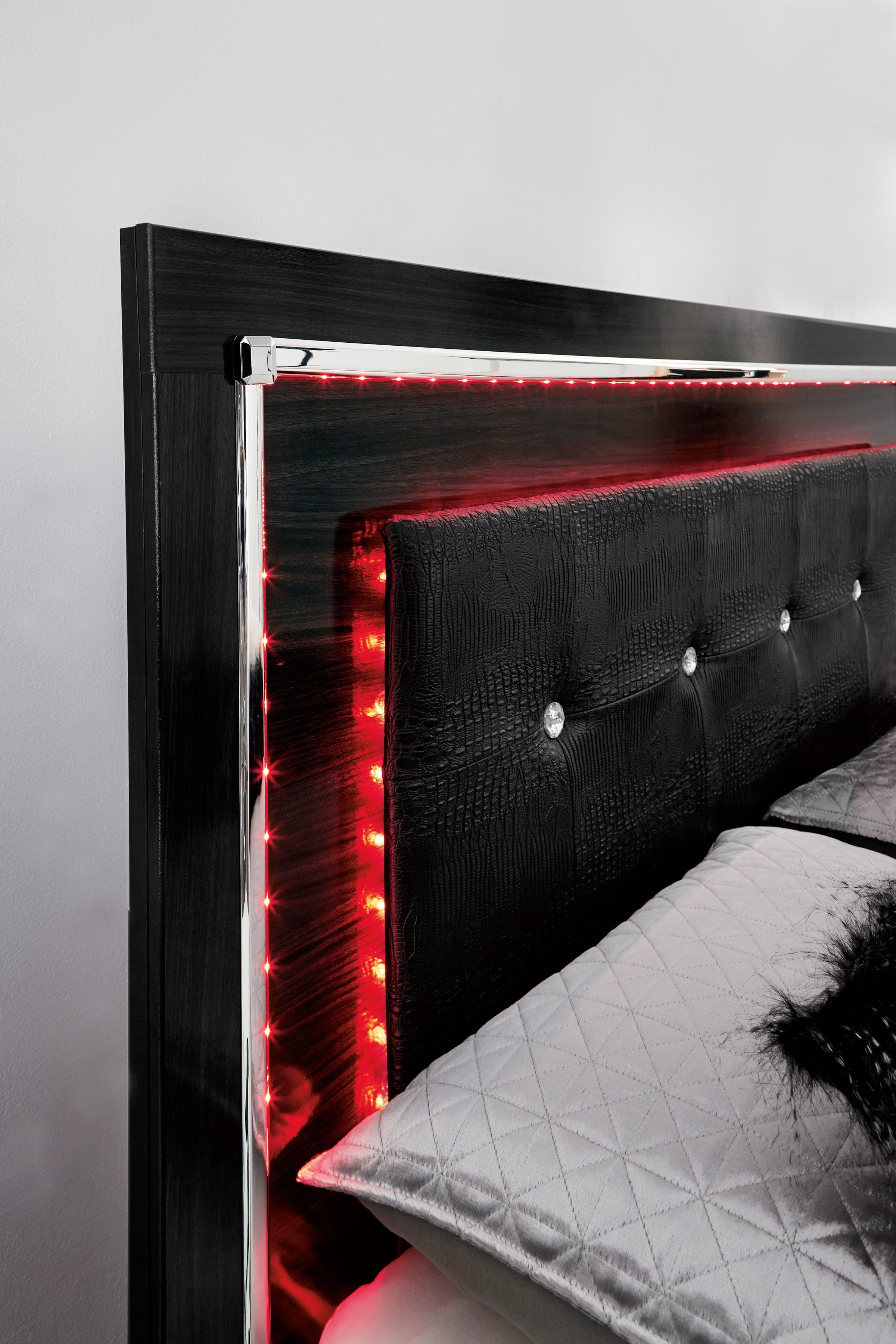 Kaydell Black LED Storage Platfom Bedroom Set - SET | B1420-54S | B1420-57 | B1420-95 | B1420-31 | B1420-36 | B100-13 - Bien Home Furniture &amp; Electronics