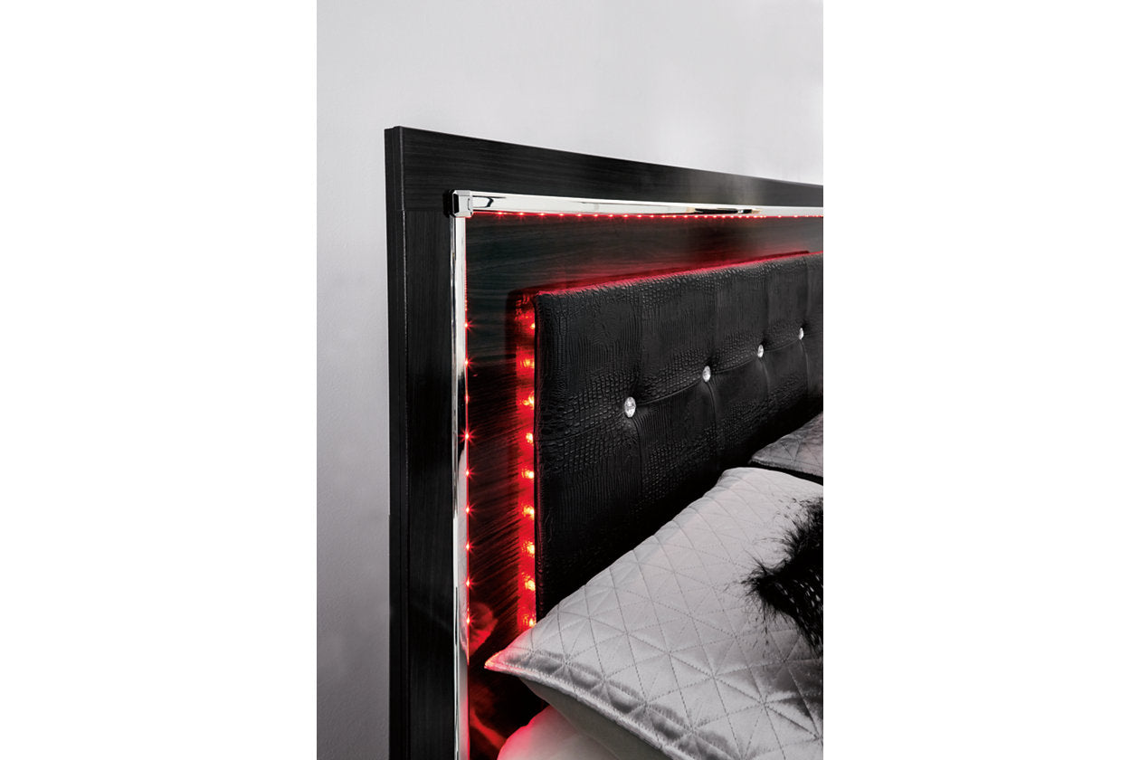 Kaydell Black Queen Panel Bed with Storage - SET | B1420-54S | B1420-57 | B1420-96 - Bien Home Furniture &amp; Electronics