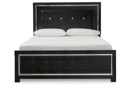 Kaydell Black Queen Upholstered Panel Bed - SET | B1420-54 | B1420-57 | B1420-95 | B100-13 - Bien Home Furniture &amp; Electronics