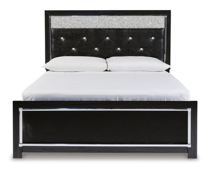 Kaydell Black Queen Upholstered Panel Platform Bed - SET | B100-13 | B1420-157 | B1420-54 | B1420-95 - Bien Home Furniture &amp; Electronics