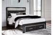 Kaydell Black Queen Upholstered Panel Storage Platform Bed - SET | B100-13 | B1420-157 | B1420-54S | B1420-95 - Bien Home Furniture & Electronics