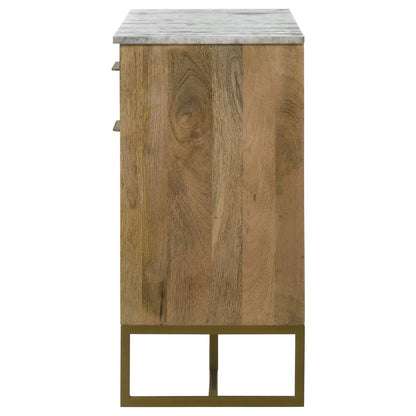 Keaton Natural/Antique Gold 2-Door Accent Cabinet with Marble Top - 951139 - Bien Home Furniture &amp; Electronics