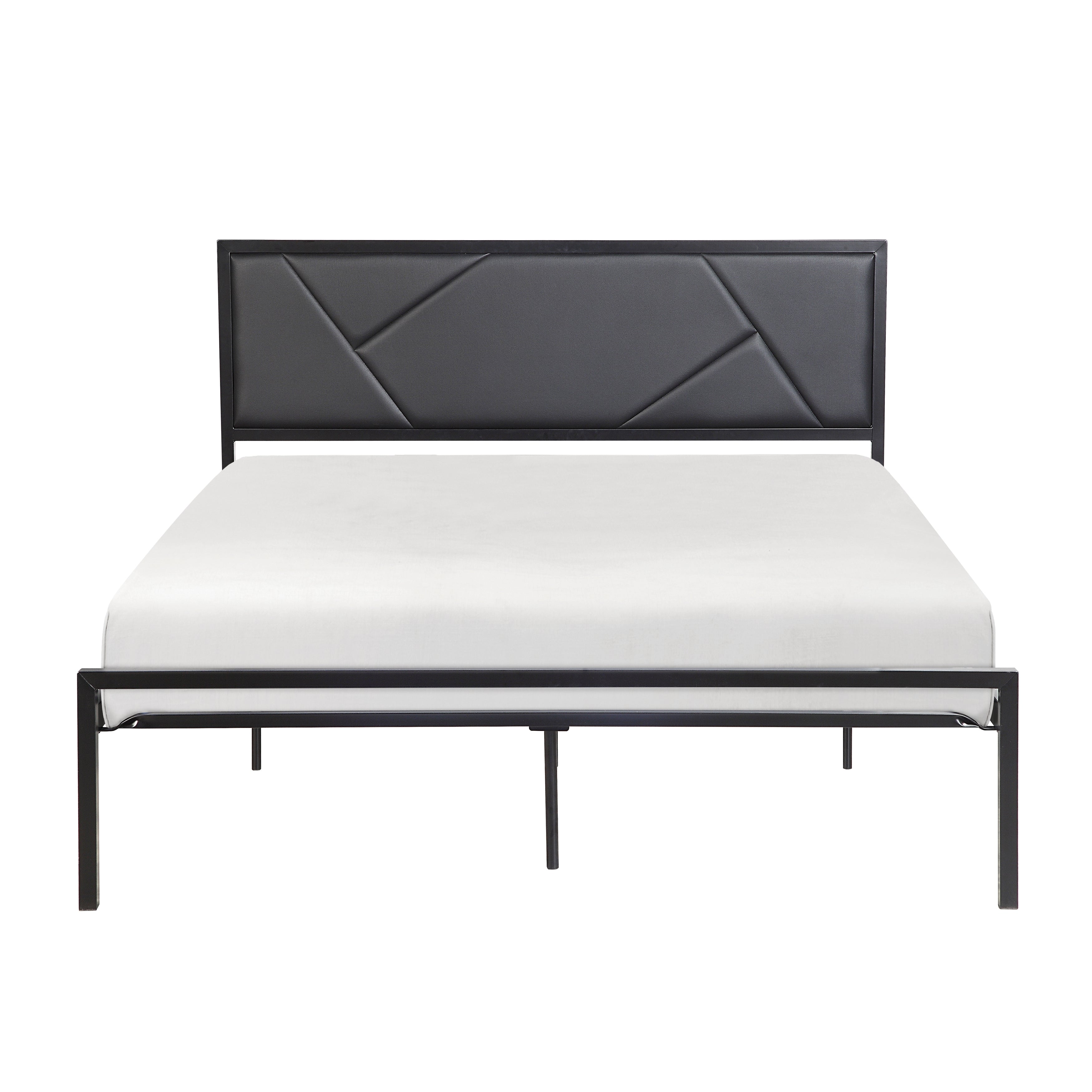 Keegan Gunmetal Full Platform Bed - 1602BKF-1 - Bien Home Furniture &amp; Electronics