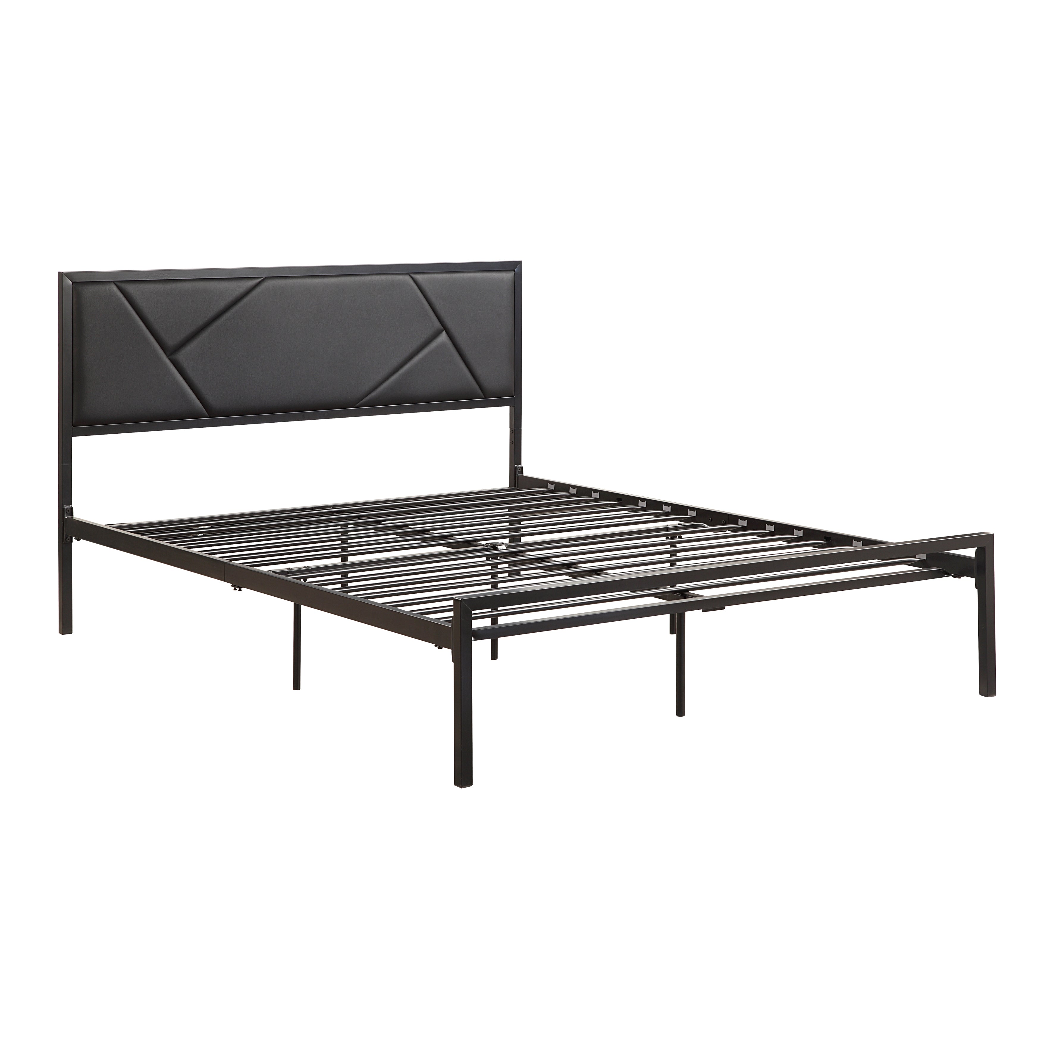 Keegan Gunmetal Queen Platform Bed - 1602BK-1 - Bien Home Furniture &amp; Electronics
