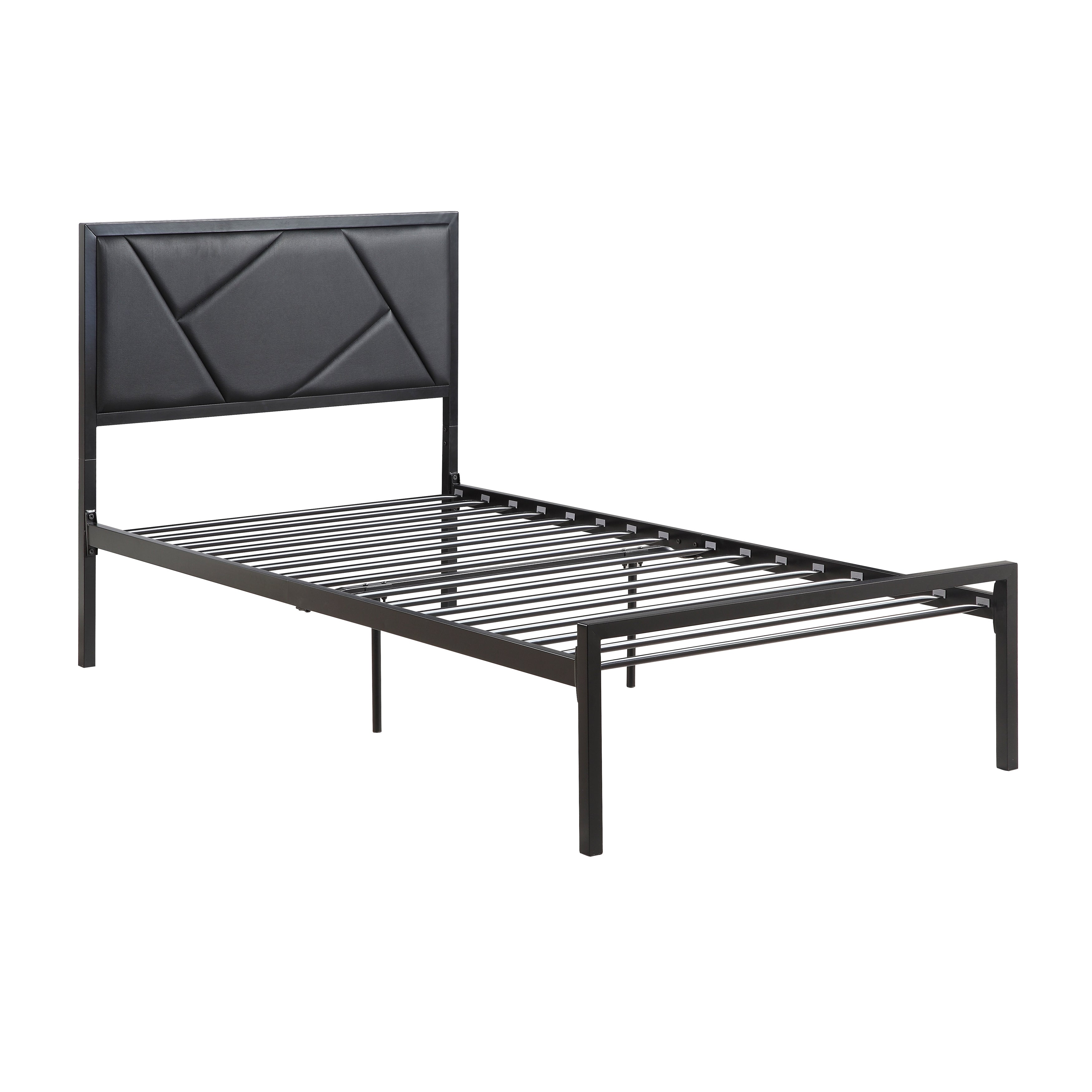 Keegan Gunmetal Twin Platform Bed - 1602BKT-1 - Bien Home Furniture &amp; Electronics