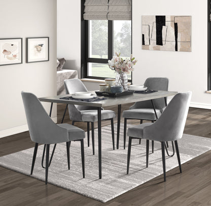 Keene Gray Velvet Side Chair, Set of 2 - 5817GYS - Bien Home Furniture &amp; Electronics