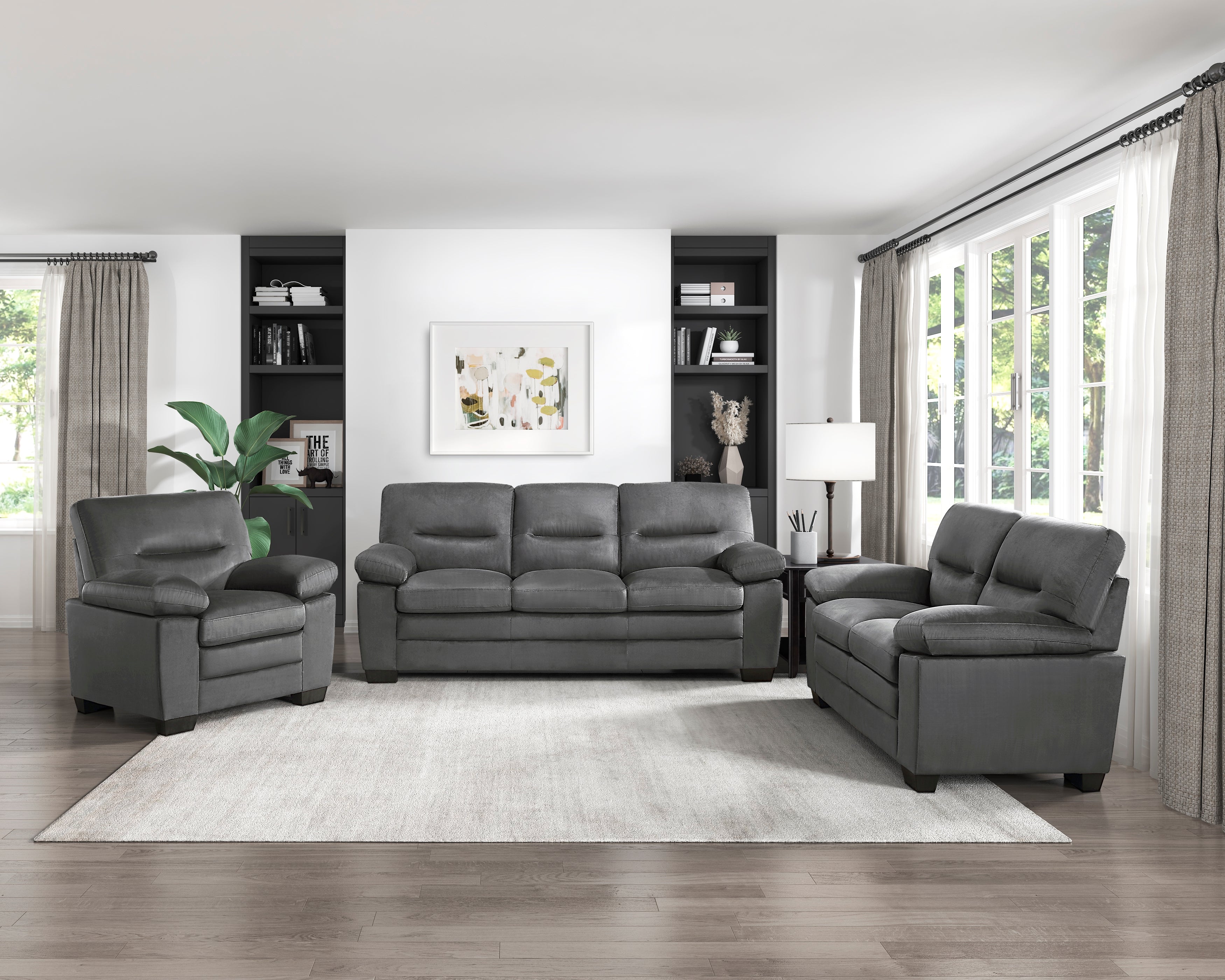 Keighly Dark Gray Sofa - 9328DG-3 - Bien Home Furniture &amp; Electronics