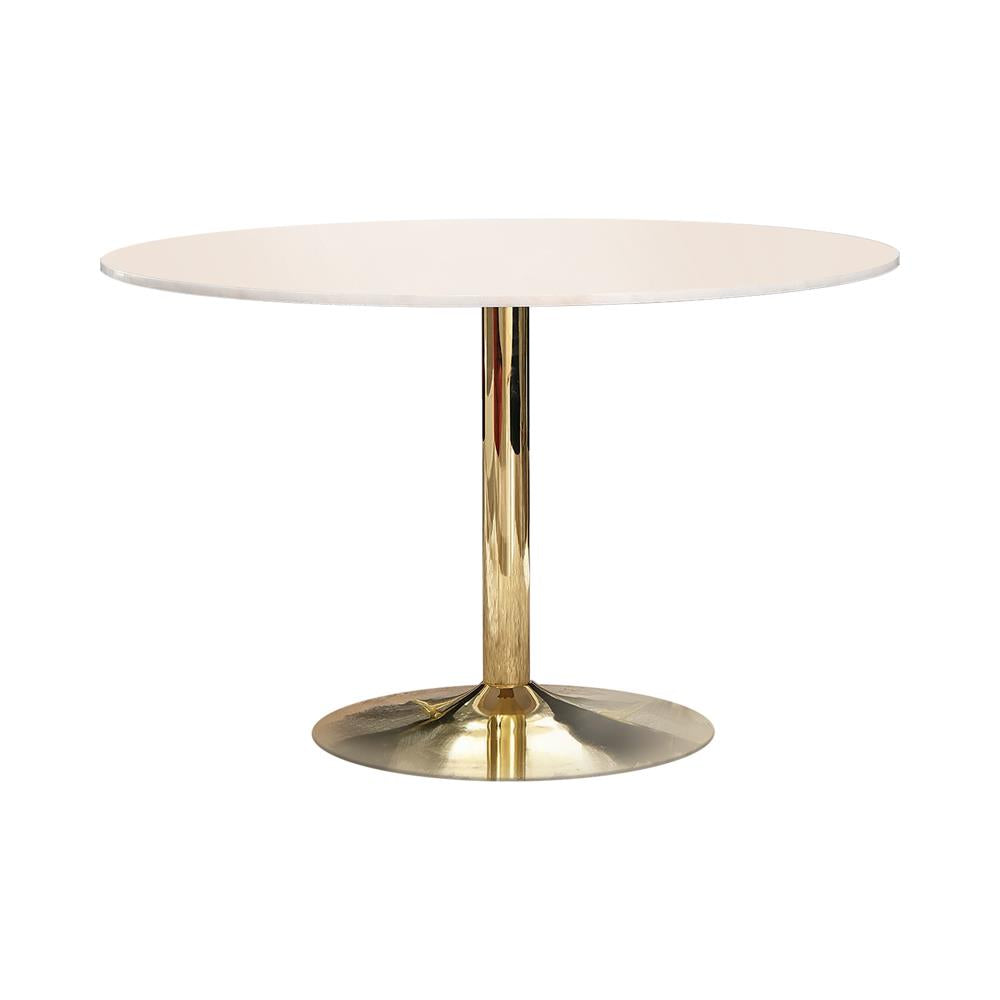 Kella Natural Marble/Gold Round Dining Table - 192061 - Bien Home Furniture &amp; Electronics