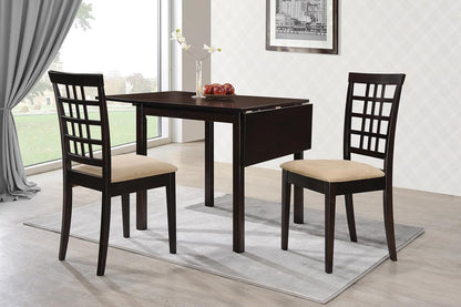 Kelso 3-Piece Drop Leaf Dining Set Cappuccino/Tan - 190821-S3 - Bien Home Furniture &amp; Electronics
