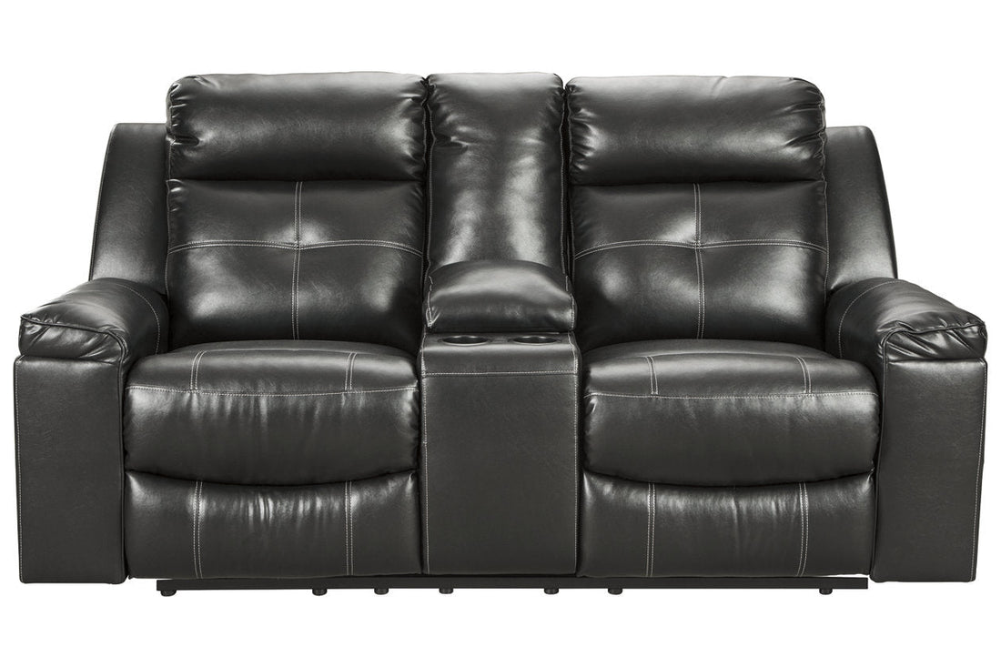 Kempten Black Reclining Loveseat with Console - 8210594 - Bien Home Furniture &amp; Electronics
