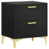 Kendall 2-Drawer Nightstand Black/Gold - 224452 - Bien Home Furniture & Electronics