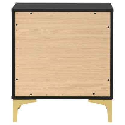 Kendall 2-Drawer Nightstand Black/Gold - 224452 - Bien Home Furniture &amp; Electronics