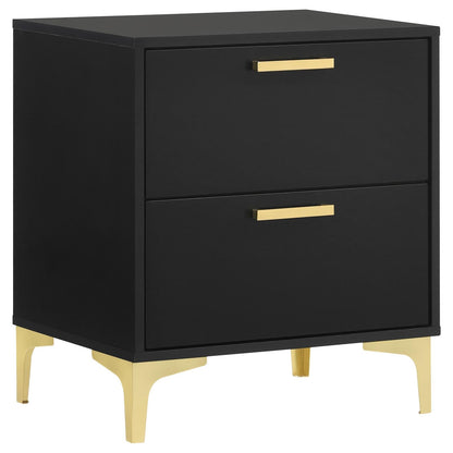 Kendall 5-Piece Tufted Panel California King Bedroom Set Black/Gold - 224451KW-S5 - Bien Home Furniture &amp; Electronics