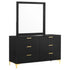 Kendall 6-drawer Dresser with Mirror Black and Gold - 224453M - Bien Home Furniture & Electronics