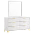 Kendall 6-drawer Dresser with Mirror White - 224403M - Bien Home Furniture & Electronics