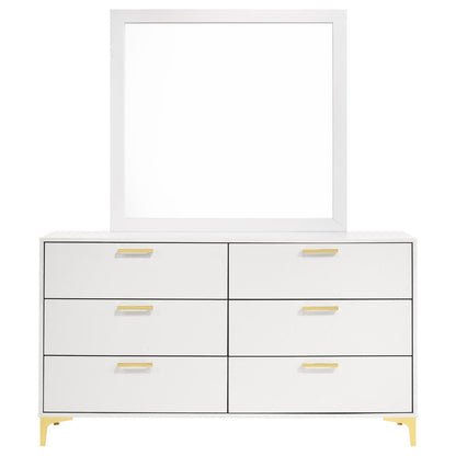 Kendall 6-drawer Dresser with Mirror White - 224403M - Bien Home Furniture &amp; Electronics