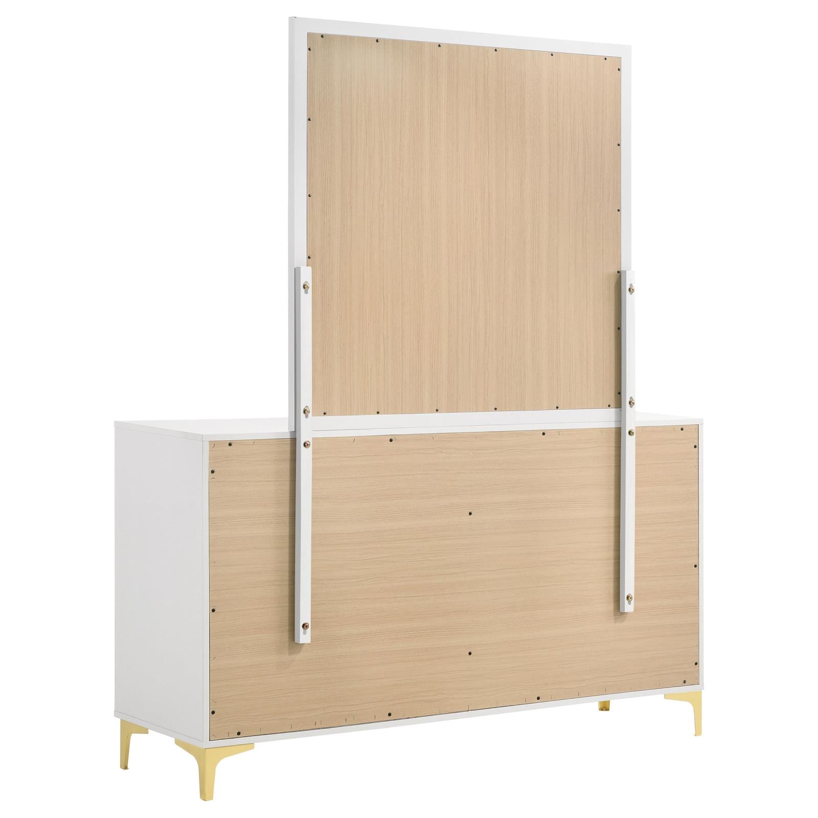 Kendall 6-drawer Dresser with Mirror White - 224403M - Bien Home Furniture &amp; Electronics