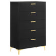 Kendall Black/Gold 5-Drawer Chest - 224455 - Bien Home Furniture & Electronics