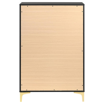 Kendall Black/Gold 5-Drawer Chest - 224455 - Bien Home Furniture &amp; Electronics