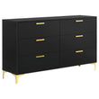 Kendall Black/Gold 6-Drawer Dresser - 224453 - Bien Home Furniture & Electronics