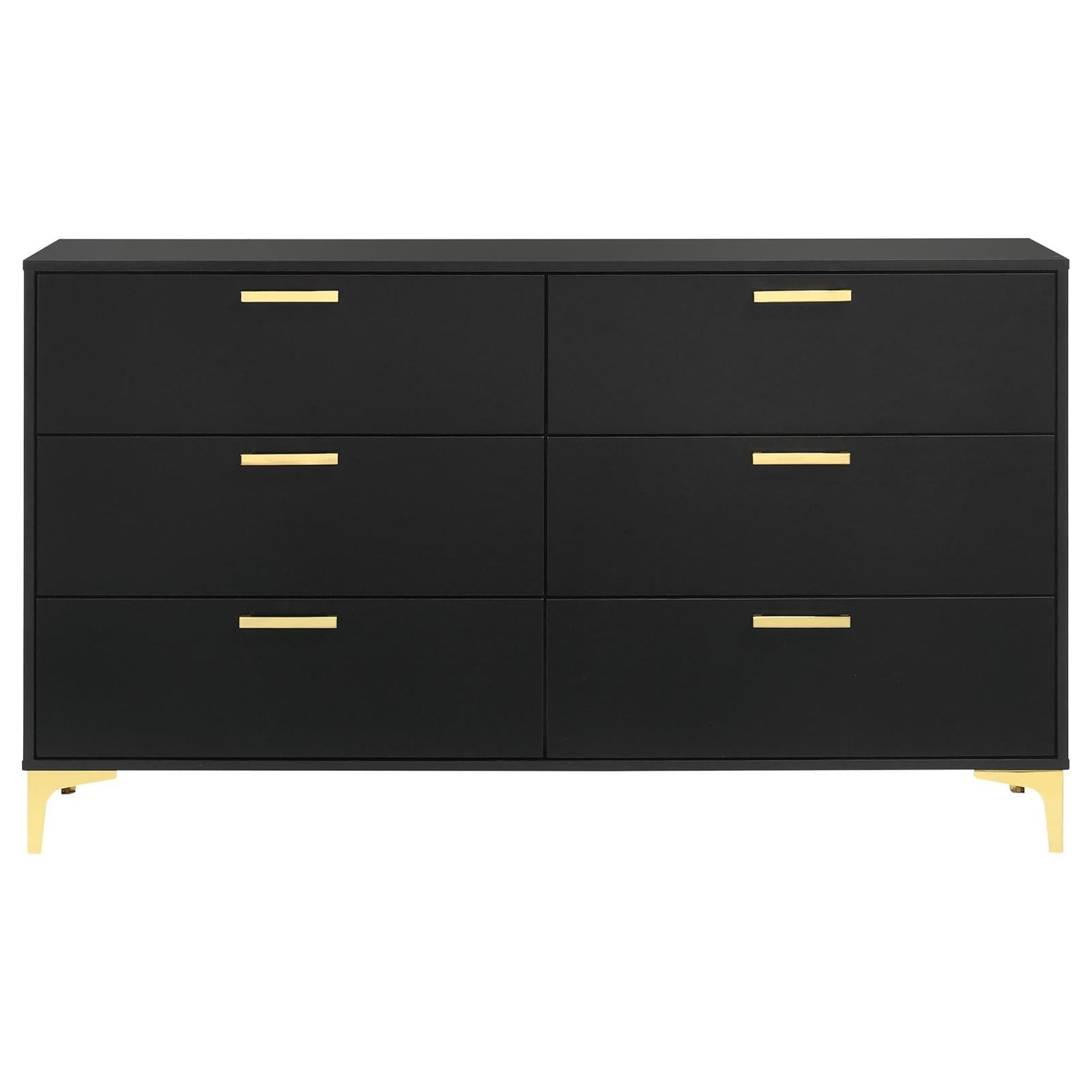 Kendall Black/Gold 6-Drawer Dresser - 224453 - Bien Home Furniture &amp; Electronics