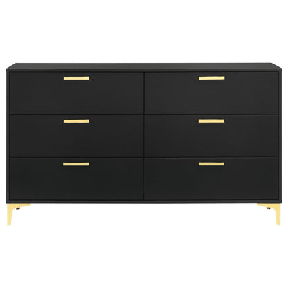Kendall Black/Gold 6-Drawer Dresser - 224453 - Bien Home Furniture &amp; Electronics