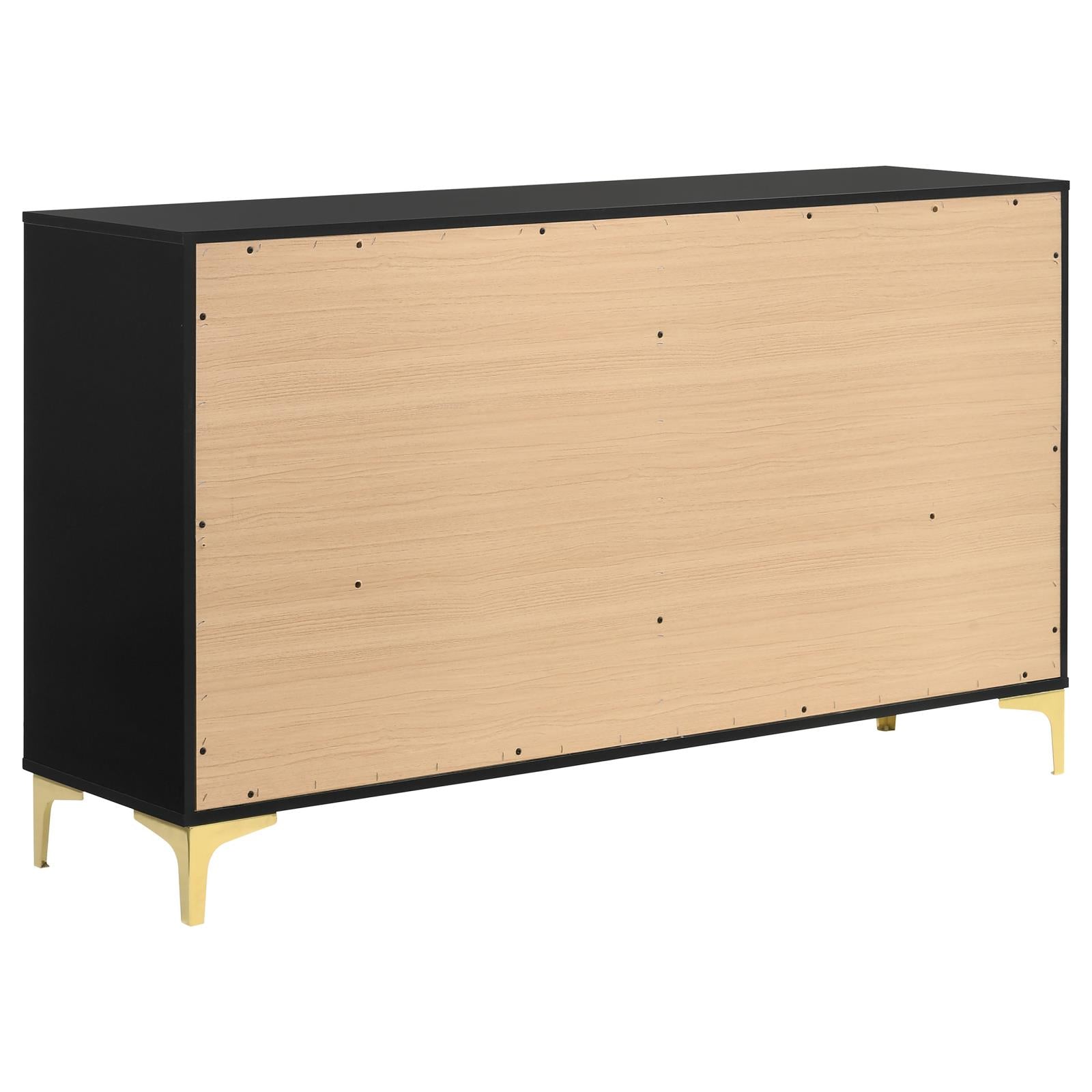 Kendall Black/Gold 6-Drawer Dresser - 224453 - Bien Home Furniture &amp; Electronics