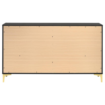 Kendall Black/Gold 6-Drawer Dresser - 224453 - Bien Home Furniture &amp; Electronics