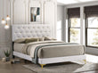 Kendall Tufted Upholstered Panel Eastern King Bed White - 224401KE - Bien Home Furniture & Electronics
