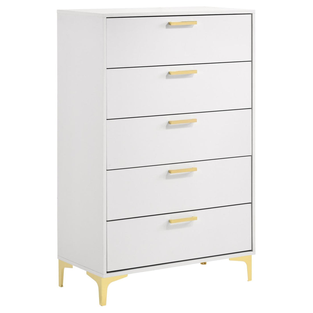 Kendall White 5-Drawer Chest - 224405 - Bien Home Furniture & Electronics