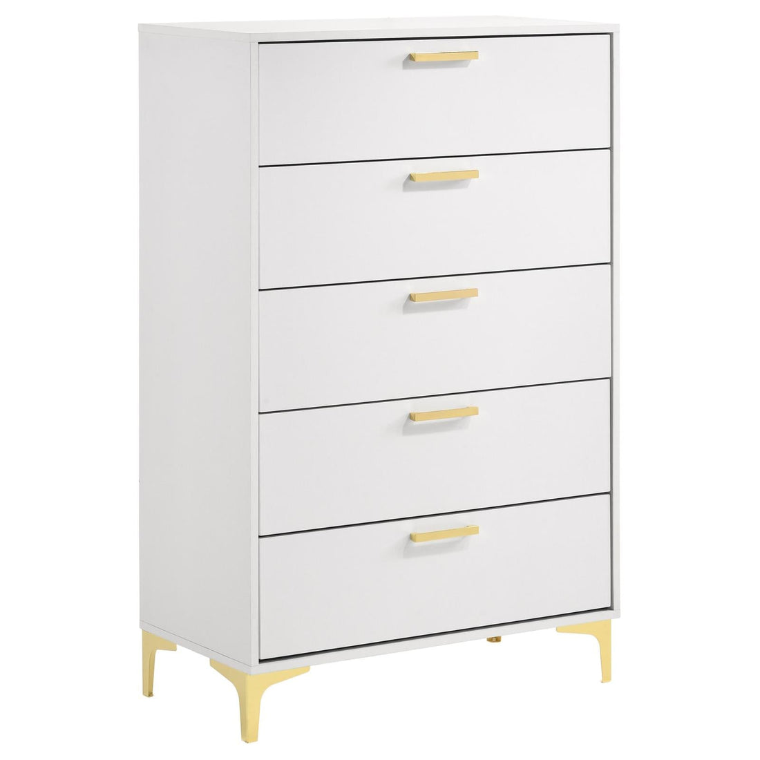 Kendall White 5-Drawer Chest - 224405 - Bien Home Furniture &amp; Electronics