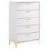 Kendall White 5-Drawer Chest - 224405 - Bien Home Furniture & Electronics