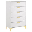 Kendall White 5-Drawer Chest - 224405 - Bien Home Furniture & Electronics