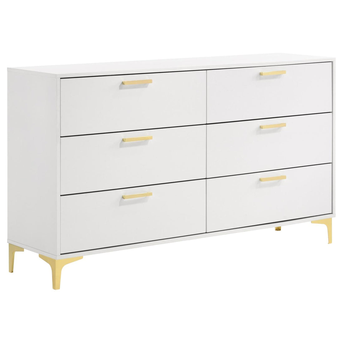 Kendall White 6-Drawer Dresser - 224403 - Bien Home Furniture &amp; Electronics