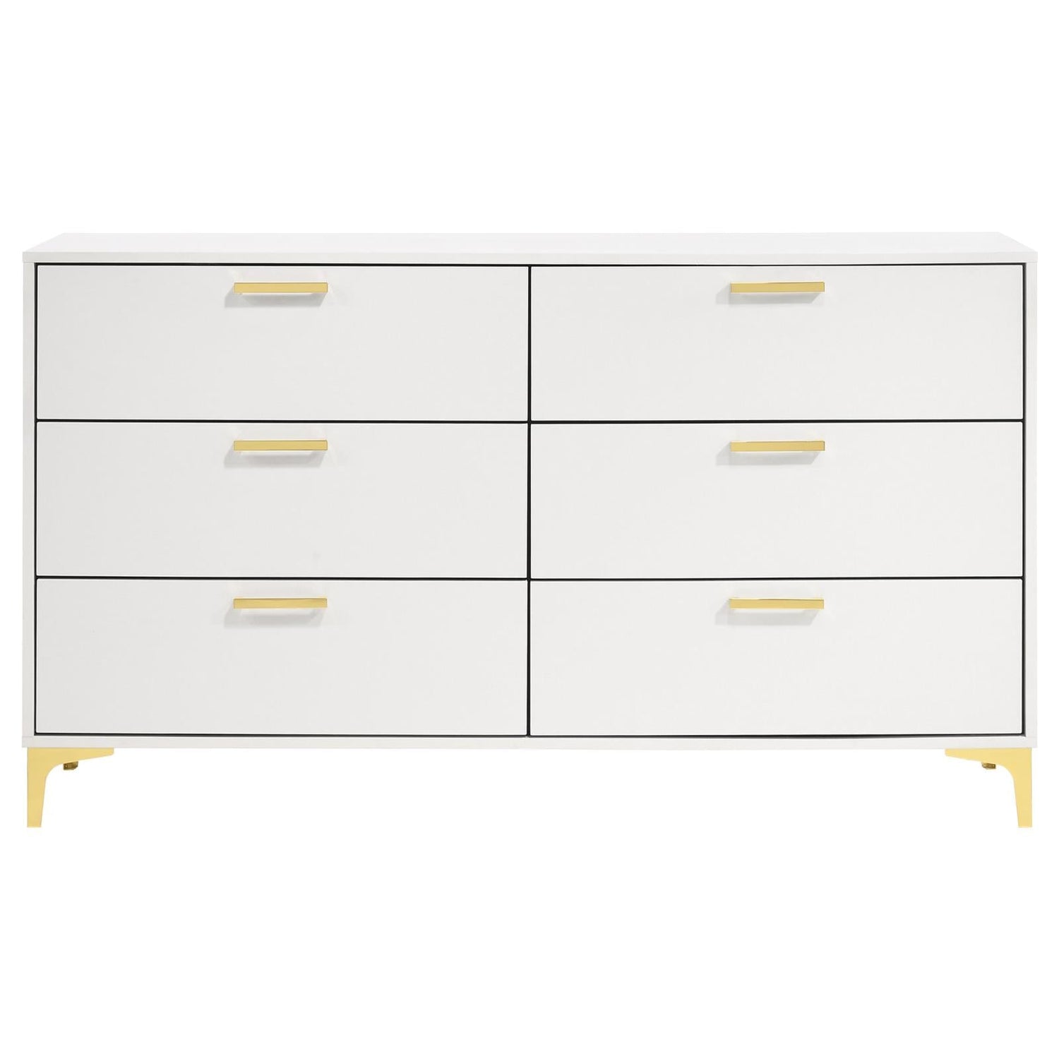 Kendall White 6-Drawer Dresser - 224403 - Bien Home Furniture &amp; Electronics