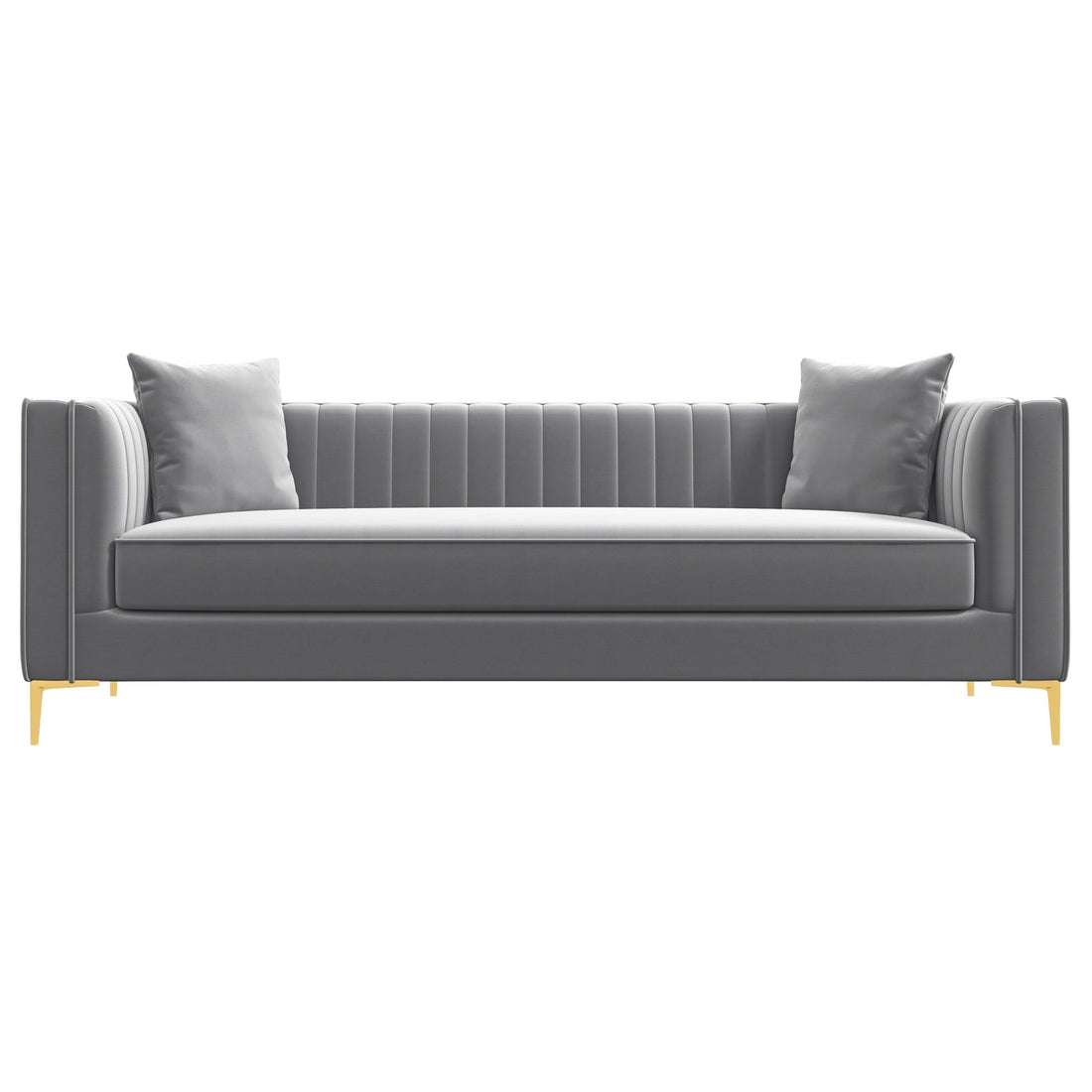 Kendra Sofa 91&quot; (Light Grey Velvet) - MDM00371 - Bien Home Furniture &amp; Electronics