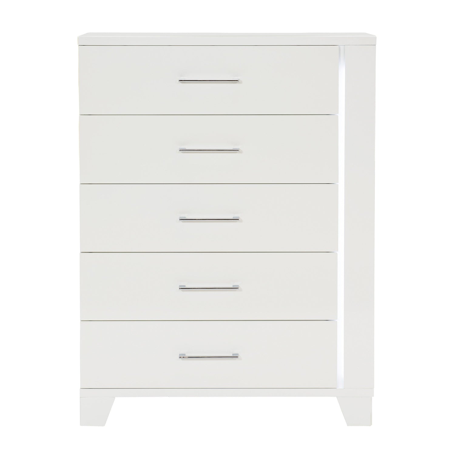 Kerren White High Gloss Chest, LED Lighting - 1678W-9 - Bien Home Furniture &amp; Electronics