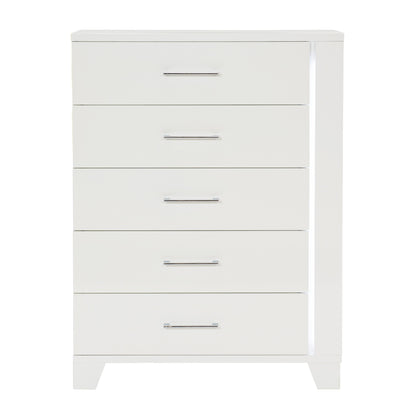 Kerren White High Gloss Chest, LED Lighting - 1678W-9 - Bien Home Furniture &amp; Electronics