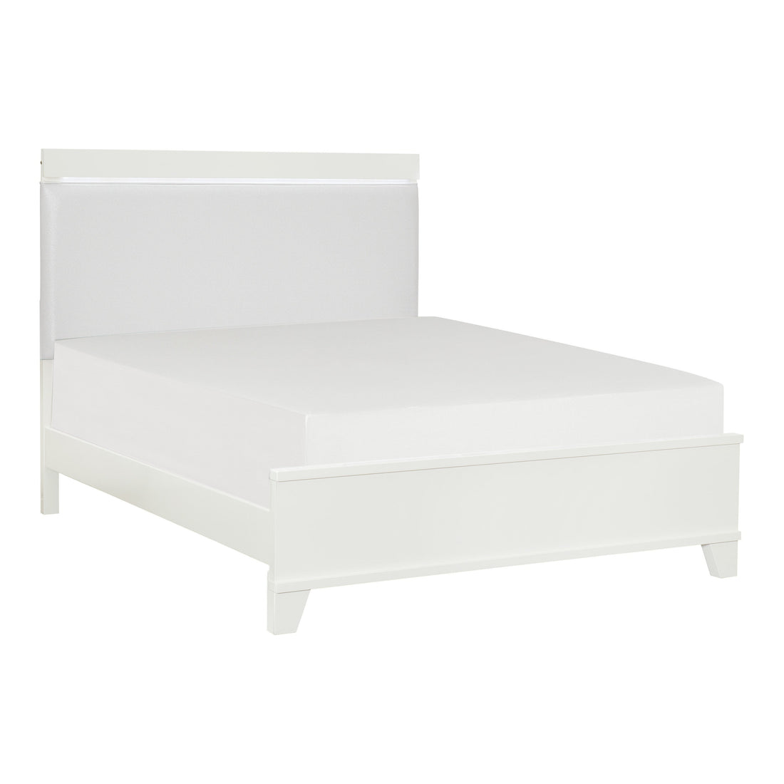 Kerren White High Gloss Full Bed, LED Lighting - 1678WF-1* - Bien Home Furniture &amp; Electronics