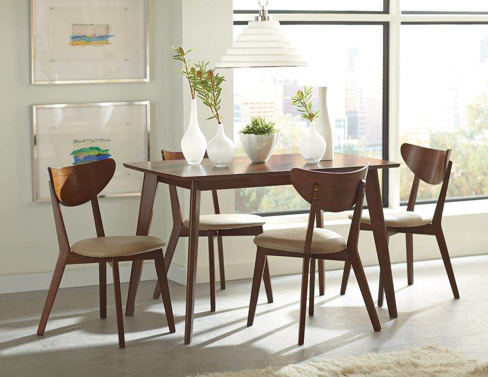 Kersey 5-Piece Rectangular Dining Set Chestnut/Tan - 103061-S5 - Bien Home Furniture &amp; Electronics