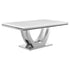 Kerwin White/Chrome Rectangle Faux Marble Top Dining Table - 111101 - Bien Home Furniture & Electronics