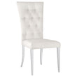 Kerwin White/Chrome Tufted Upholstered Side Chair, Set of 2 - 111102 - Bien Home Furniture & Electronics