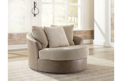 Keskin Sand Oversized Swivel Accent Chair - 1840321 - Bien Home Furniture &amp; Electronics
