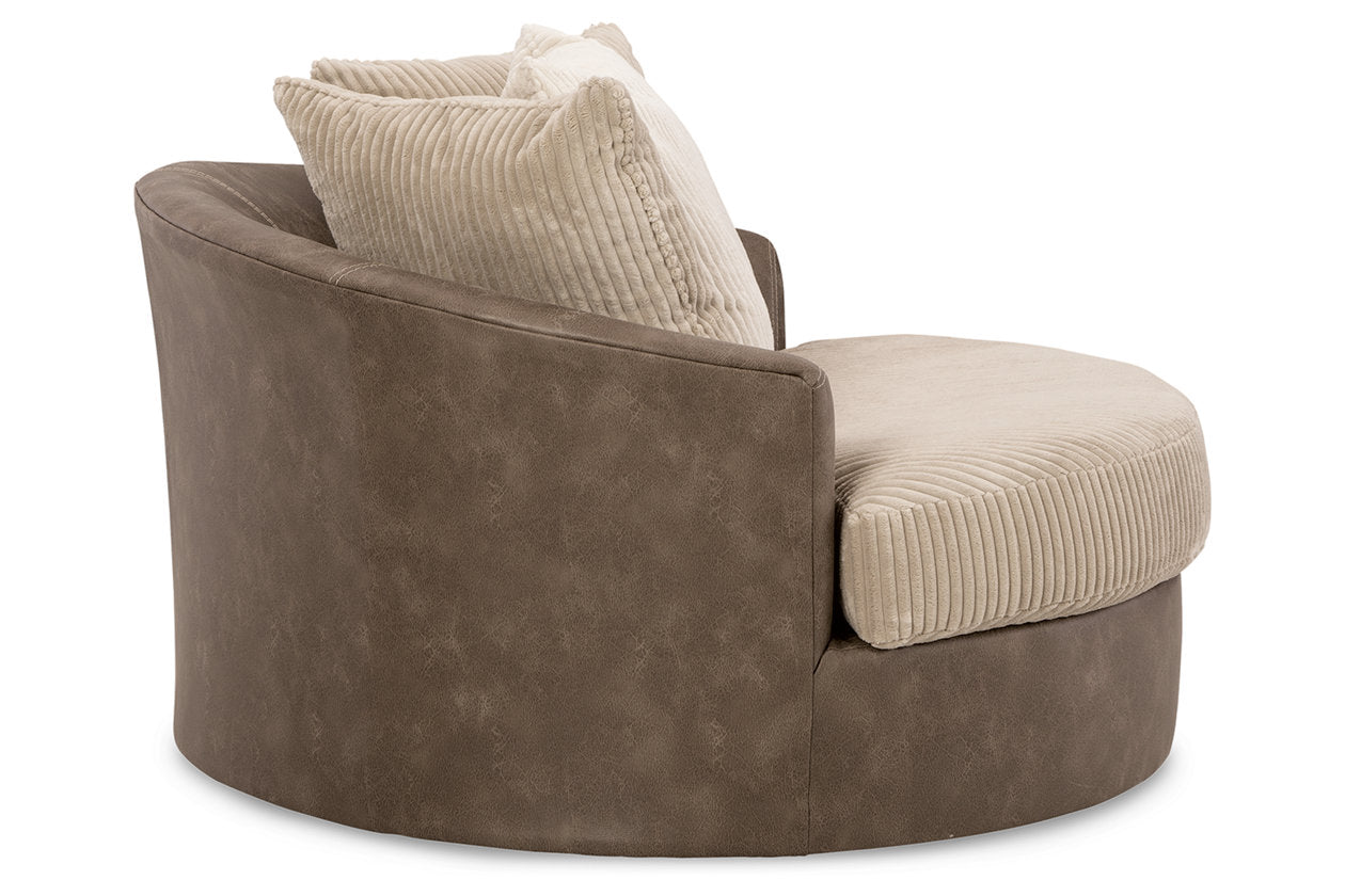 Keskin Sand Oversized Swivel Accent Chair - 1840321 - Bien Home Furniture &amp; Electronics