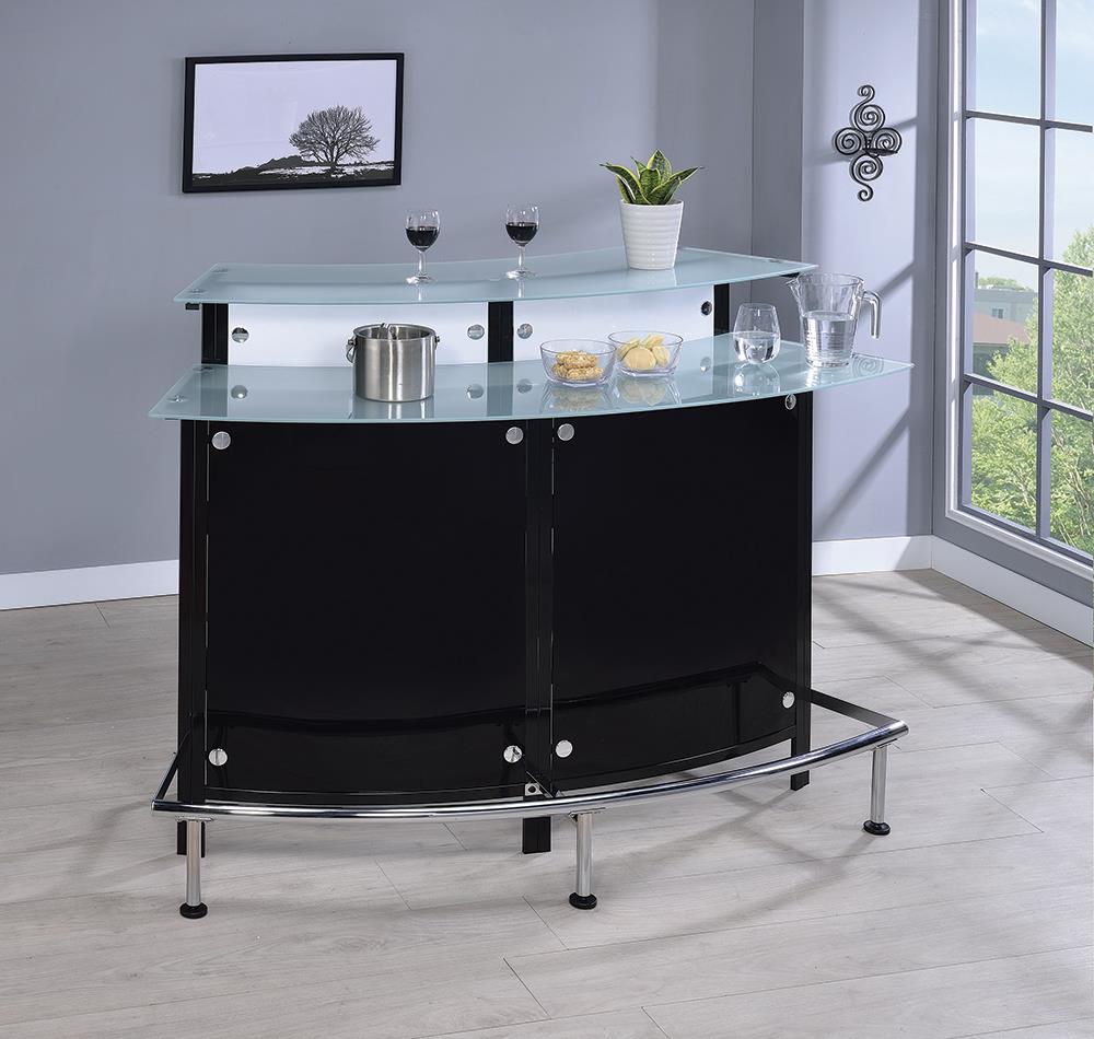 Keystone Black Glass Top Bar Unit - 100139 - Bien Home Furniture &amp; Electronics